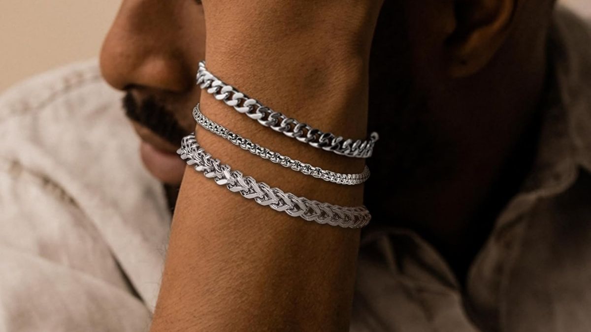 DAYANEY 3 PCS Men’s Bracelet Set: Stylish Stainless Steel Bracelets for Every Man