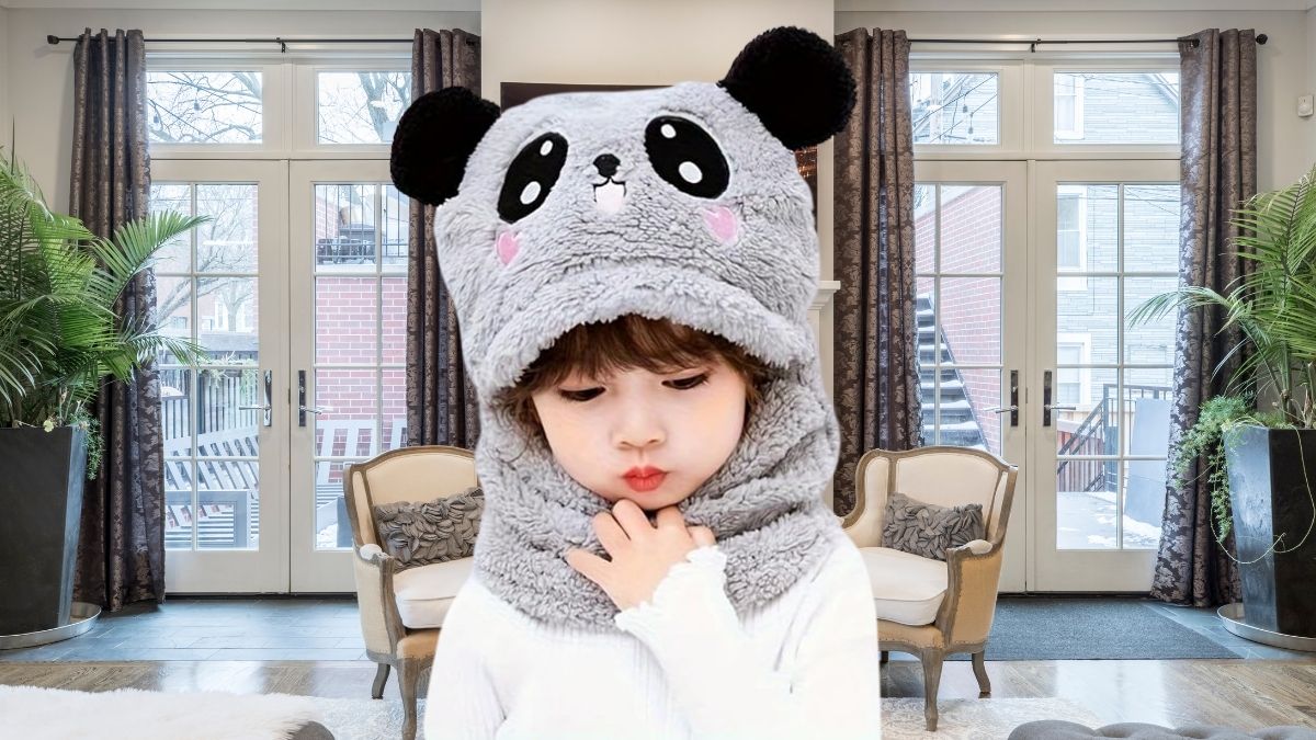 Panda Balaclava Hat Scarf Set: Cute Animal Winter Headwear