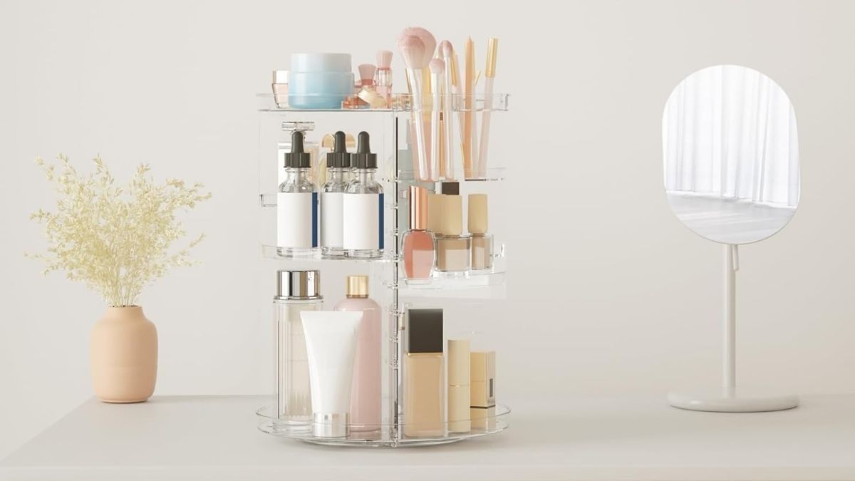 Jiavarry Rotating Makeup Organizer: 8 Adjustable Layers for Ultimate Beauty Storage