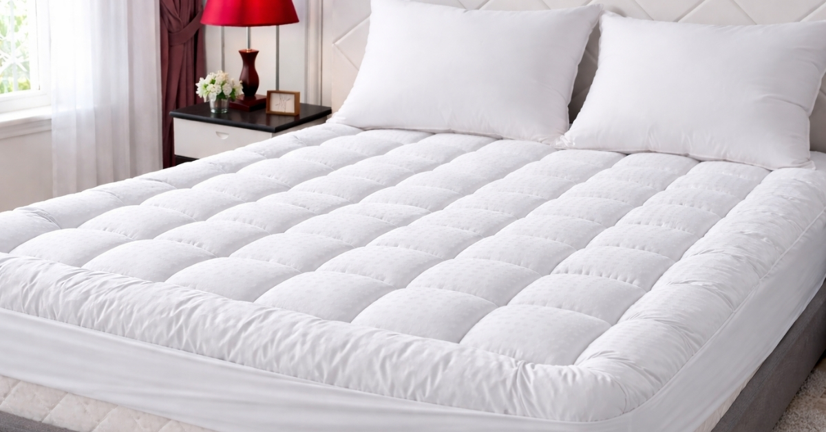 This EASELAND Deep Pocket Cooling Mattress Topper Solves Common Sleep Issues