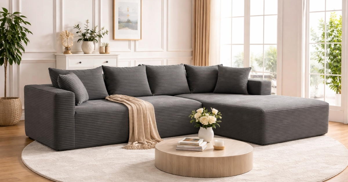 How the Mangodan 110″ Cloud Sectional Couch Fits Modern Living Rooms