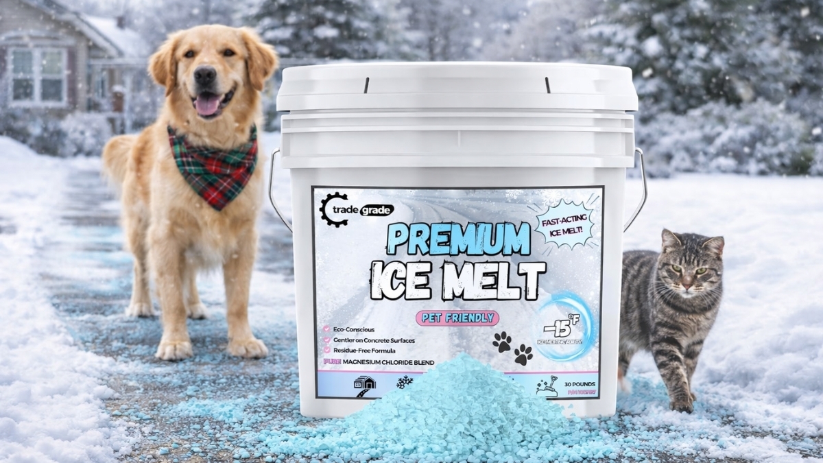 Trade Grade Pet-Friendly Ice Melt for Safer Winter Walkways