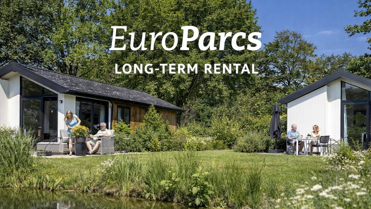 EuroParcs Long-Term Rental holiday homes with lake view and outdoor seating in Europe