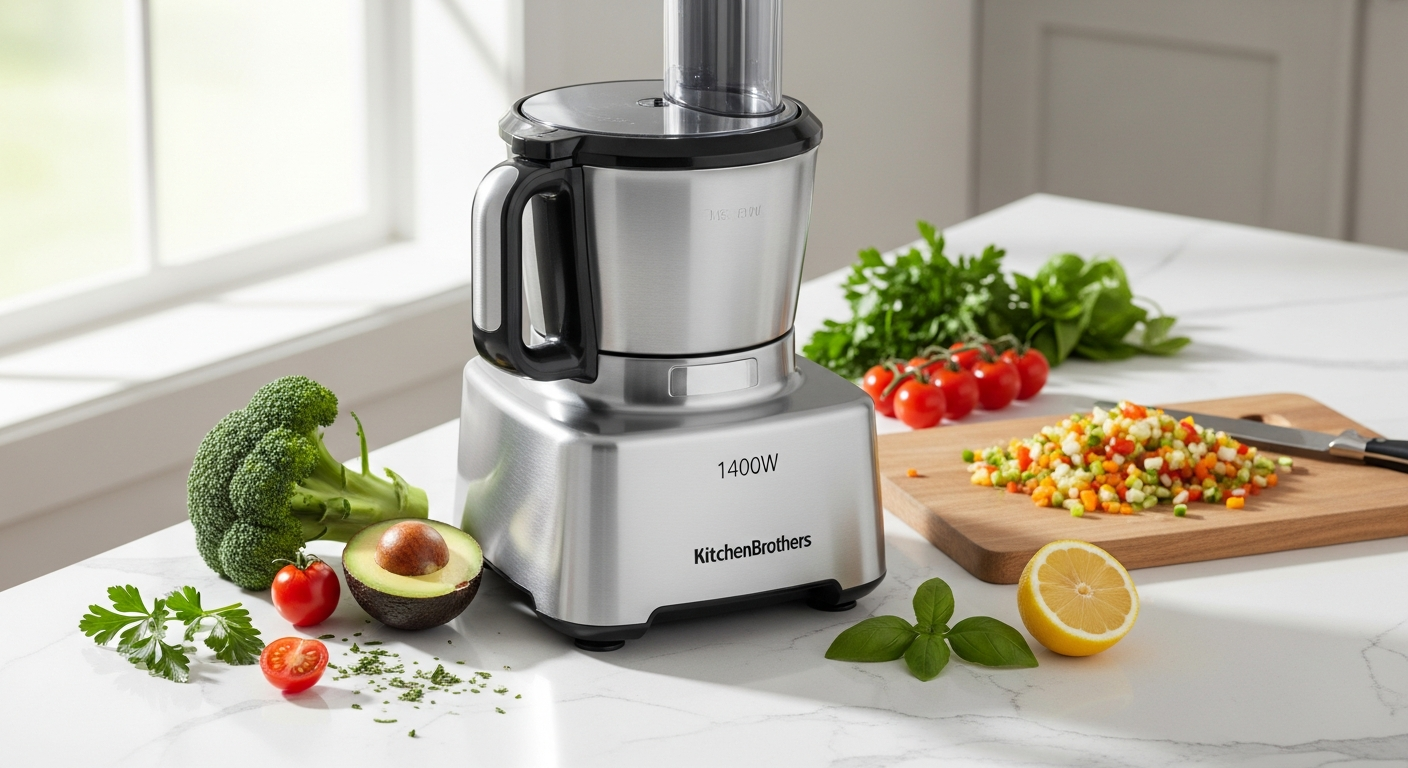 KitchenBrothers Food Processor Mixer: Sustainable 1400W Performance at 33% Off on 2echoix.fr