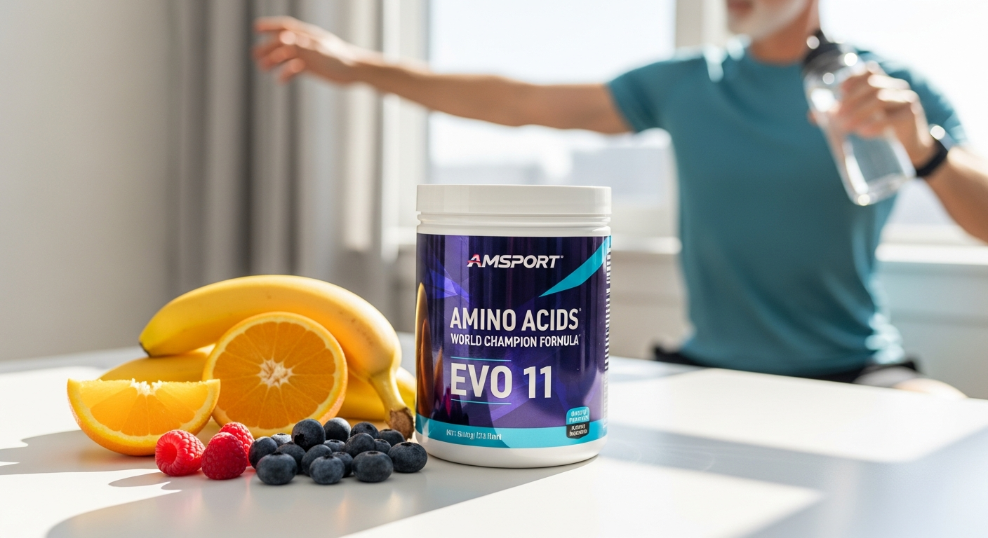 AMSPORT Amino Acids World Champion Formula EVO 11: Peptide-Powered Recovery for Active Adults 50+