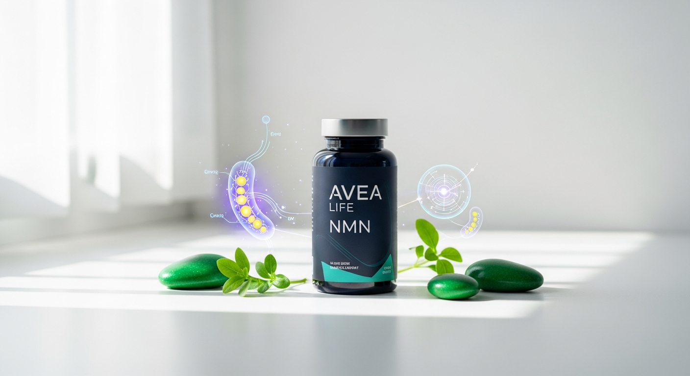 AVEA LIFE NMN supplement bottle with Longevir technology for cellular energy restoration