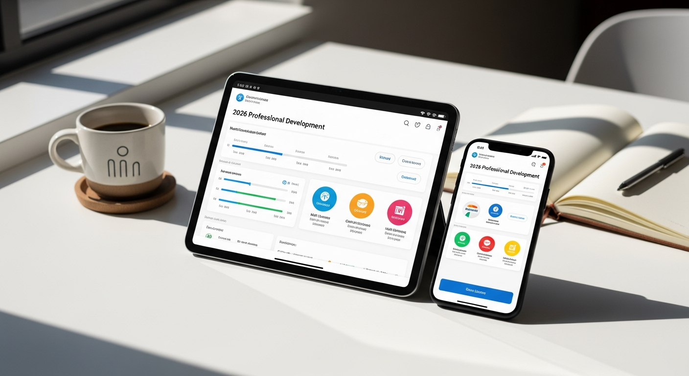 Professional using ACEA CE App Elite dashboard to track multiple licenses and continuing education credits on computer screen