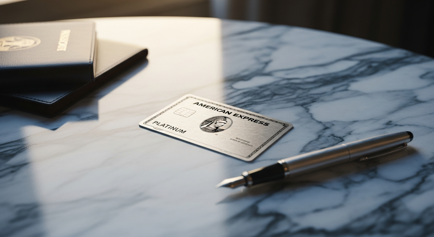 American Express Platinum Card with airport lounge and luxury travel benefits displayed