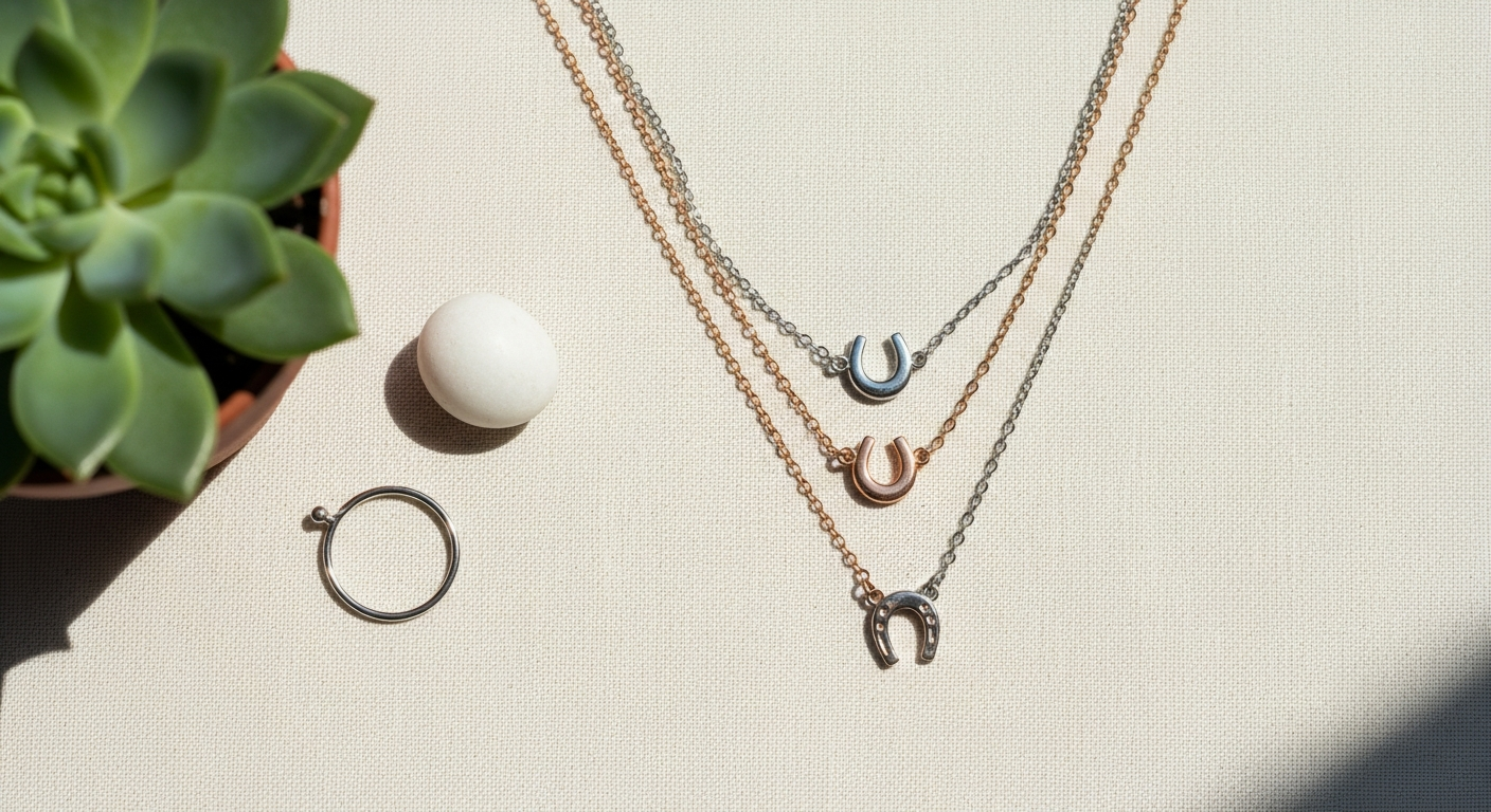 Artizan Joyeria Herradura Layered Necklace Set: Hypoallergenic Demi-Fine Jewelry for Sensitive Skin