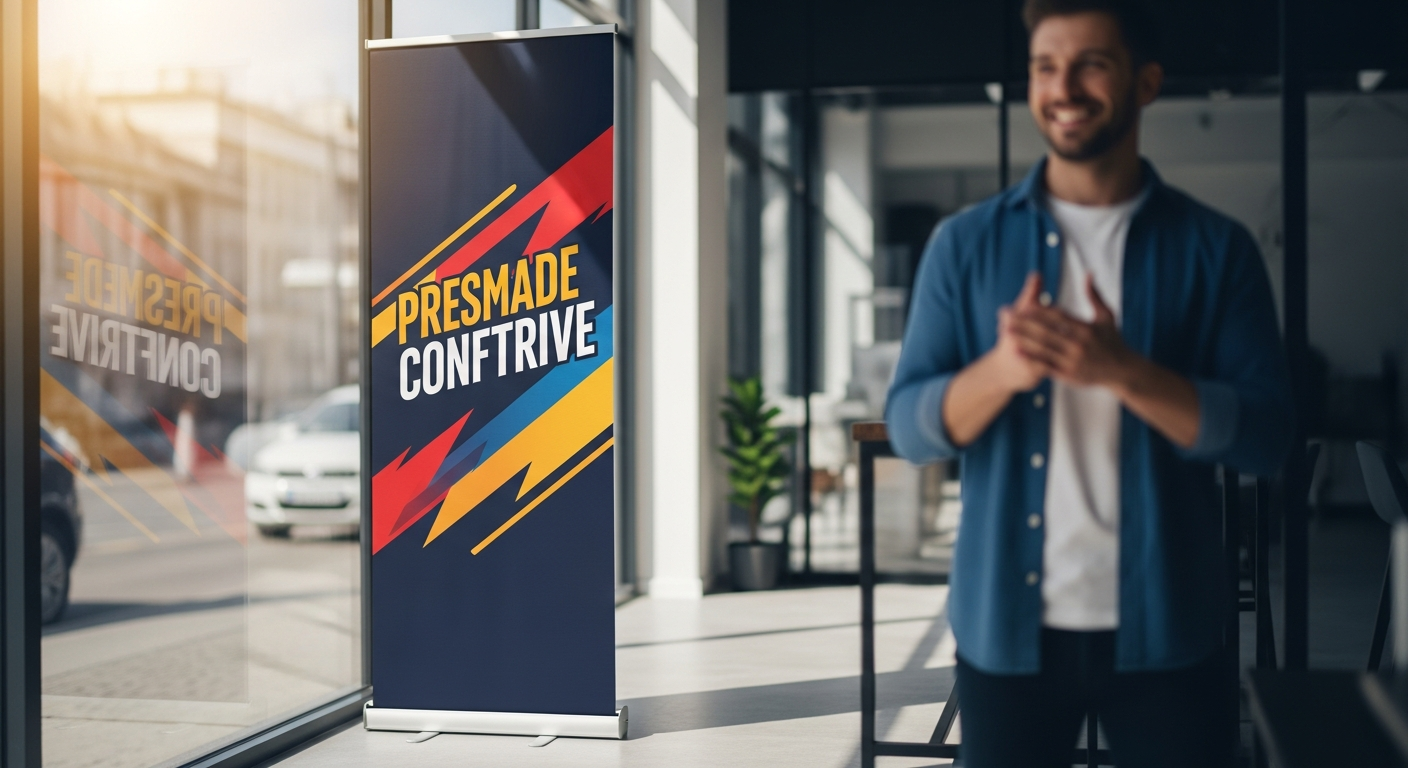 Custom vinyl banner displaying vibrant business advertising graphics with professional printing quality