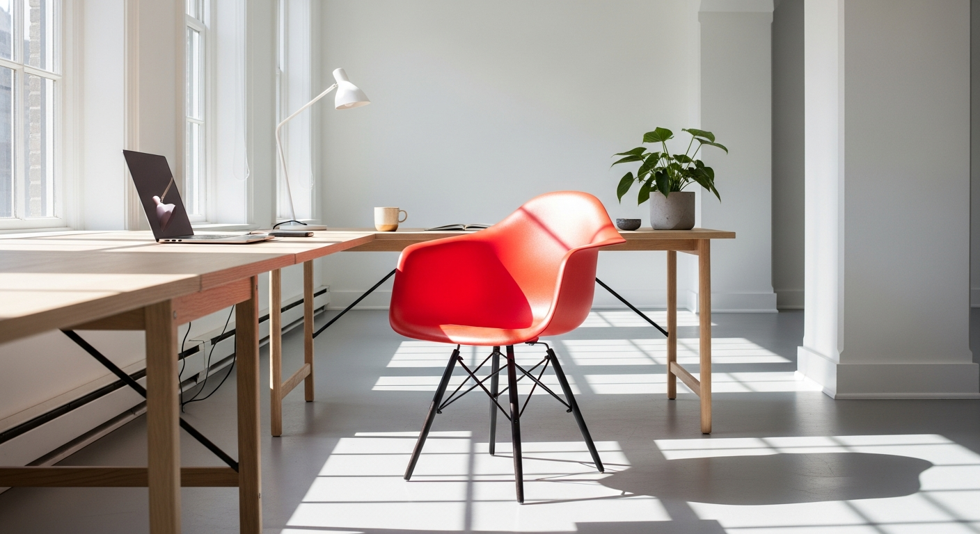 How the Vitra Eames Plastic Side Chair Transforms Modern Workspace Design