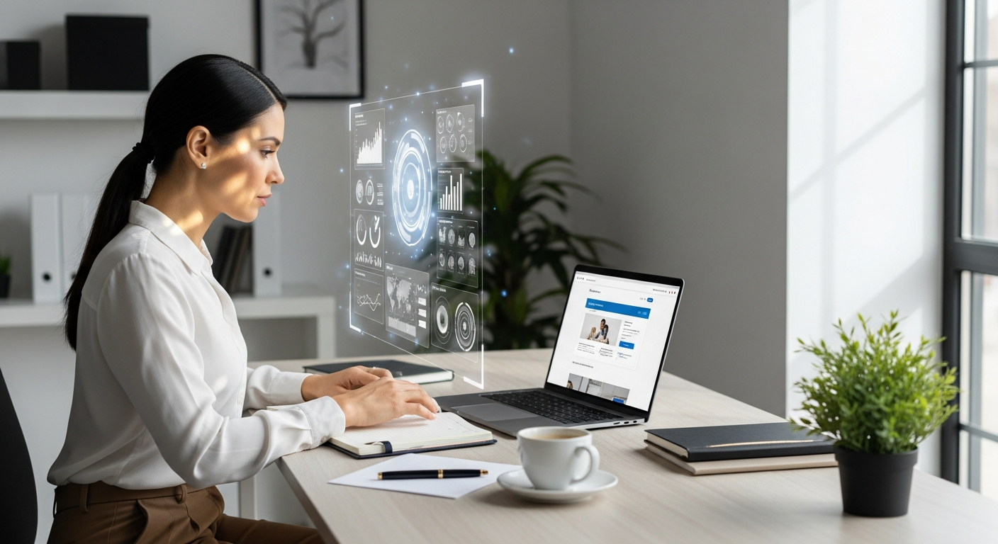 AI-powered website builder interface showing automated website generation for small business owners