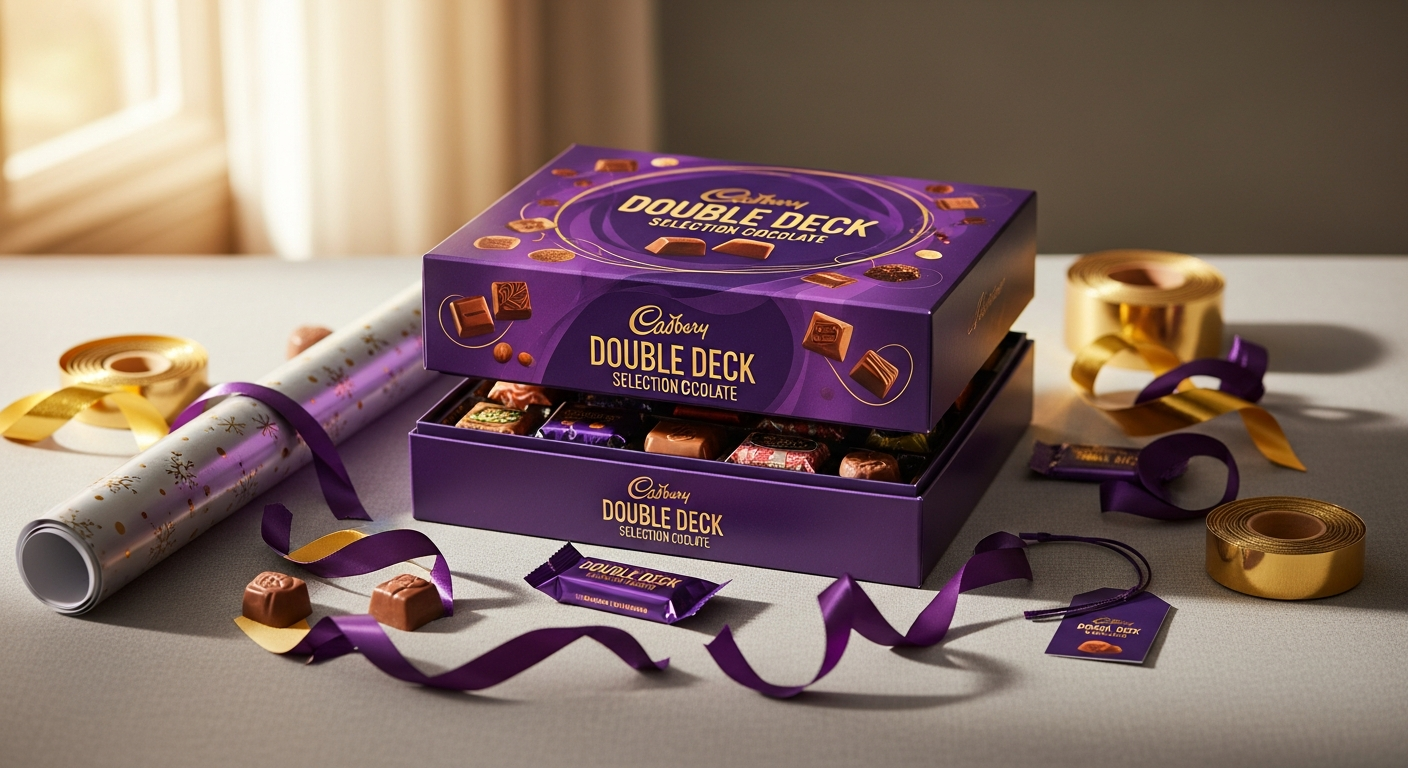 Cadbury Double Deck Chocolate Selection Box with premium packaging and iconic chocolate varieties displayed