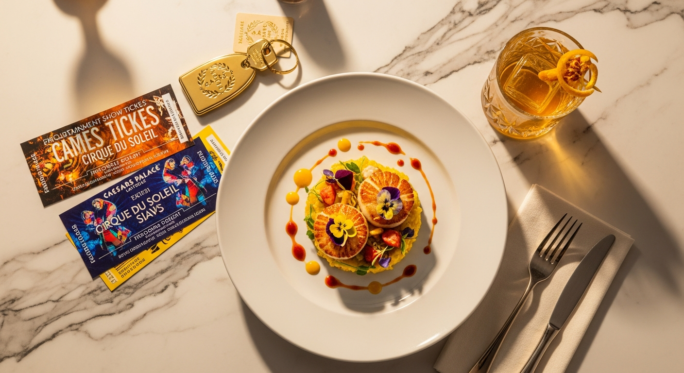 Luxurious Caesars Palace Las Vegas resort exterior with Roman-inspired architecture and iconic signage