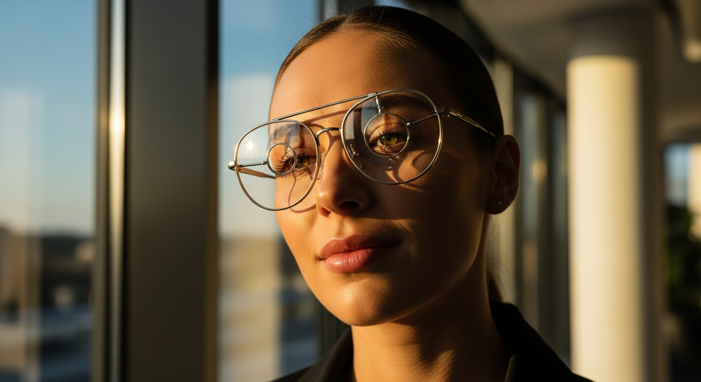 Elklook 2026 Fashion Staple Round Metallic Eyeglasses showcasing lightweight design and trendy aesthetic