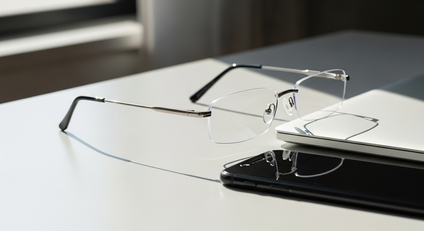Sylus Metal Rectangle Rimless Bluelight Glasses: The Minimalist Solution for Screen-Heavy Professionals in 2026