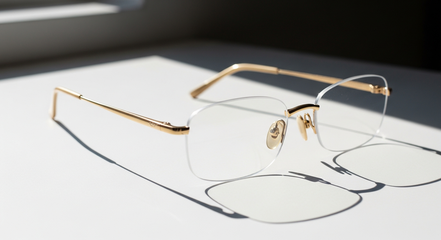 FYTOO Murphy Golden Rimless Eyeglasses titanium frames professional minimalist design