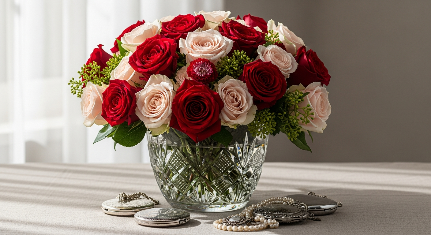 Premium Daydream Roses Bouquet with long-stemmed blooms and eucalyptus foliage arrangement