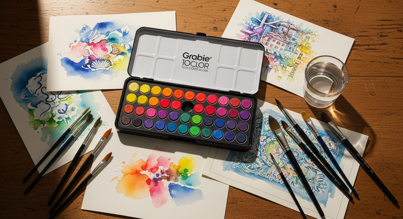 Grabie 100-Color Solid Watercolor Paint Set: The Complete Beginner’s Kit That Transforms Your First Brushstrokes