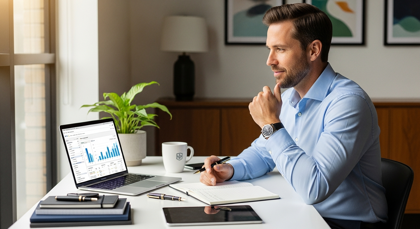 Coaches and consultants using Growbee all-in-one business platform dashboard on computer screen