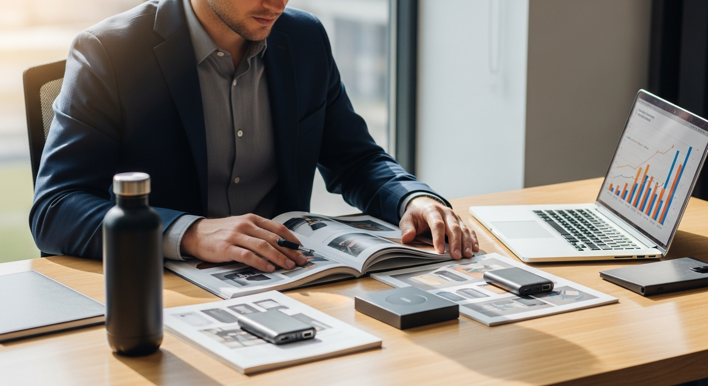 Professional reseller organizing wholesale supplier contacts and product inventory for online business