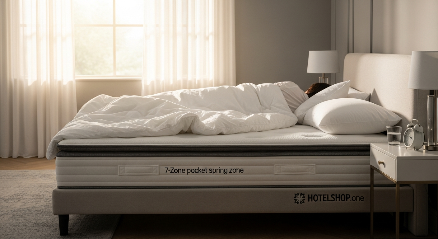 HOTELSHOP.one Exclusive 7-Zone Pocket Spring Mattress with 1000 pocket springs and German engineering for side sleepers
