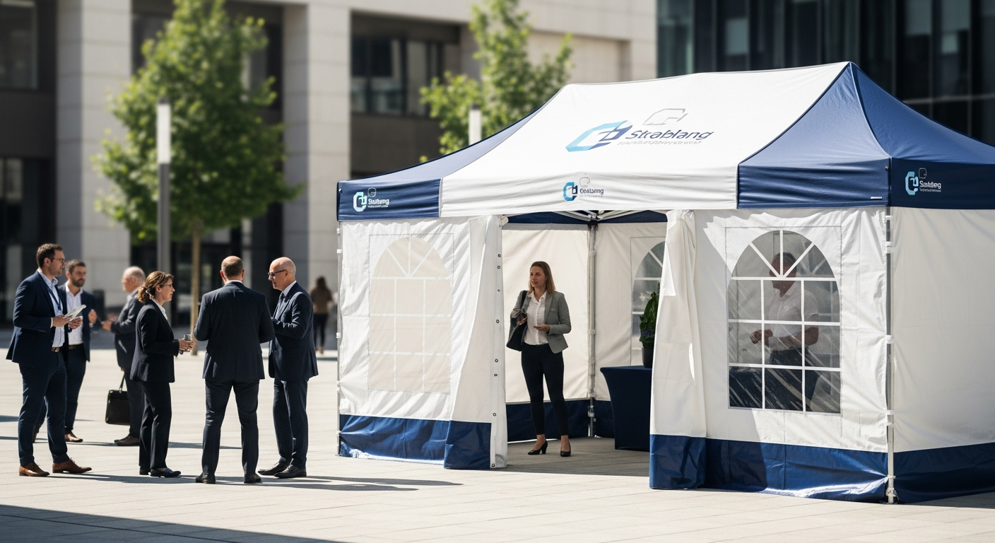 INTEROUGE 3x3m Folding Event Tent: The Ultimate Branding Solution for Mobile Businesses