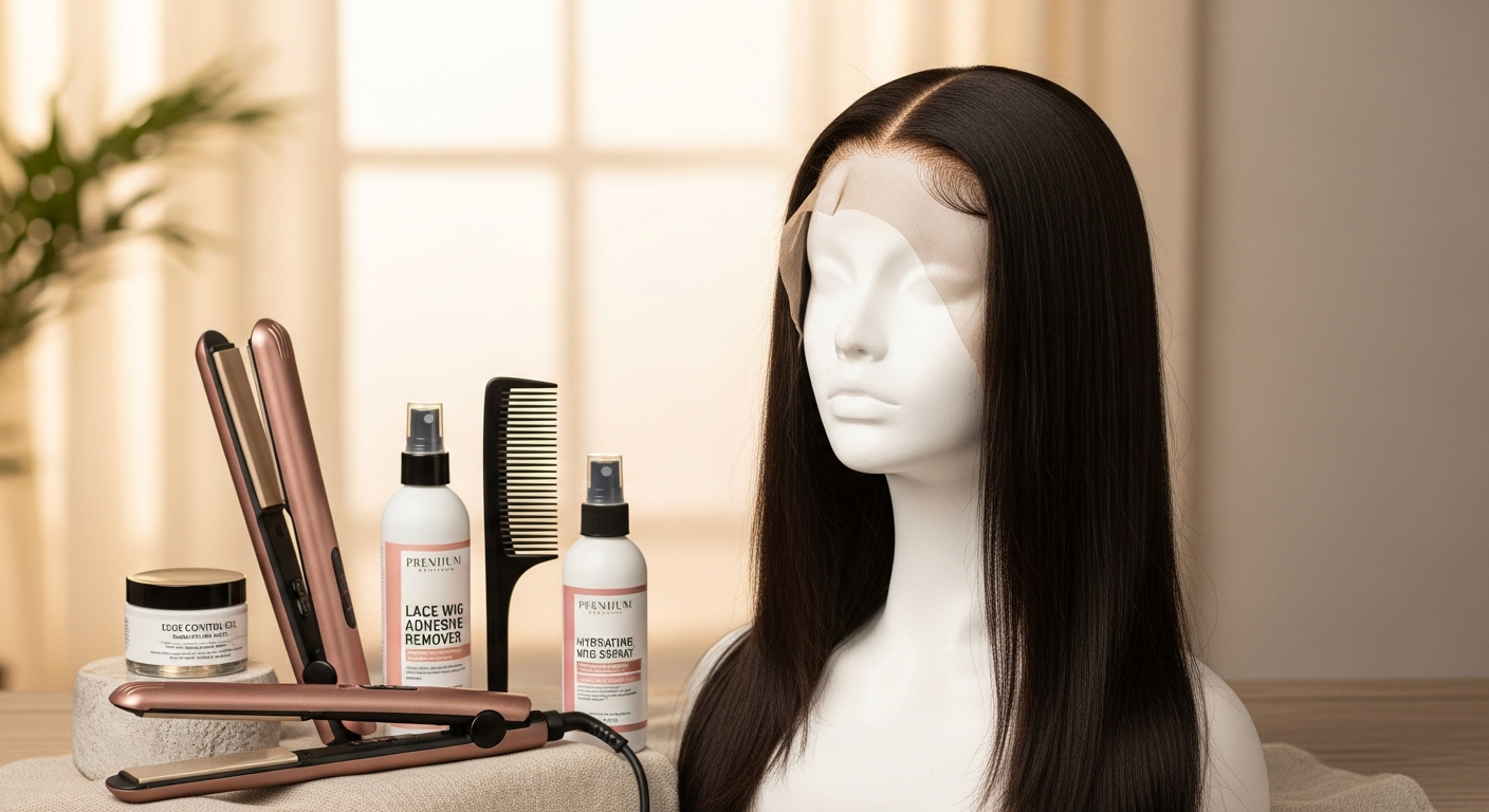 ISEE Wear and Go 6x4 straight glueless HD lace wig with pre-plucked hairline on mannequin head