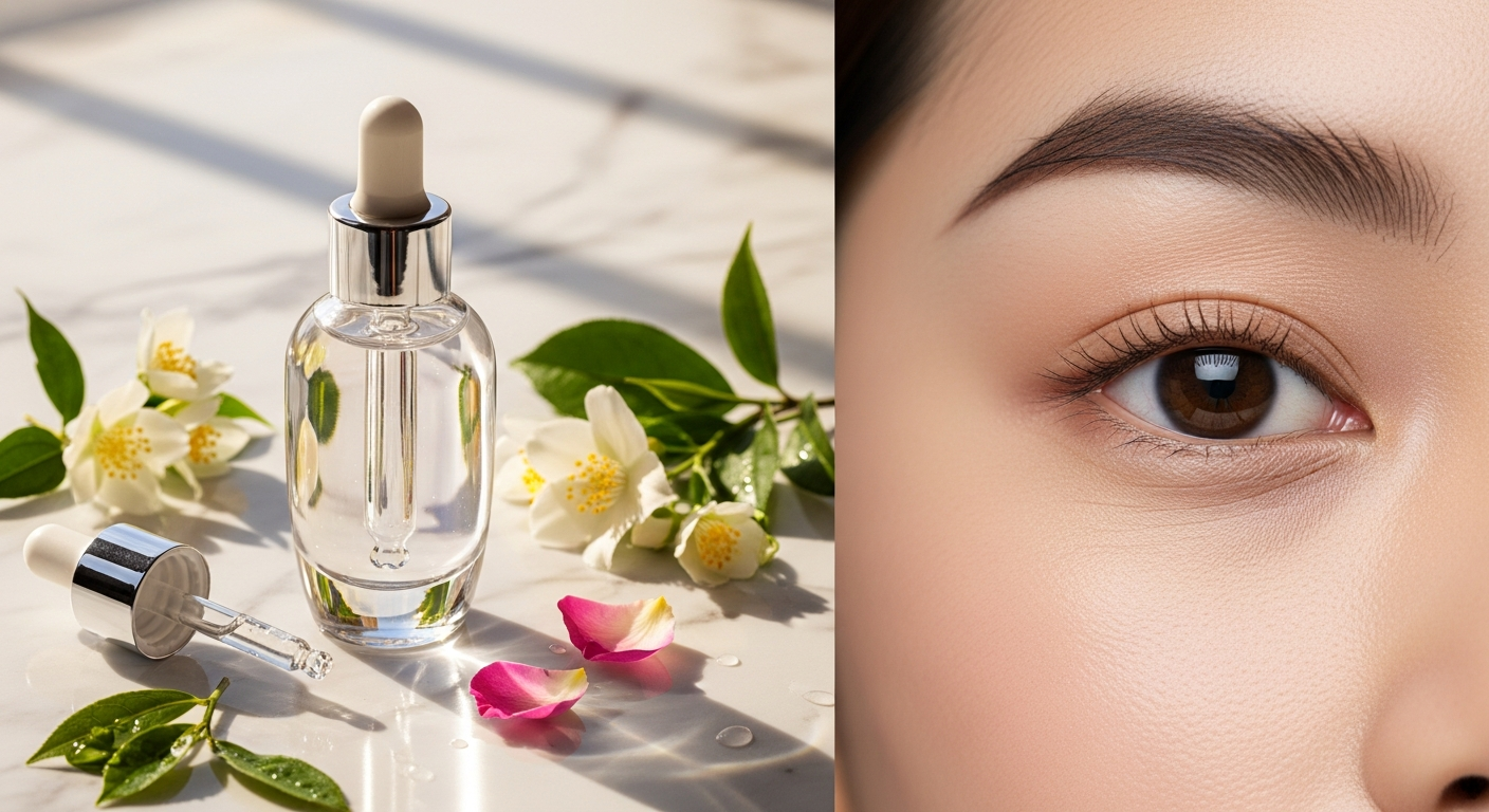 Fabulift Fabulous Eyes Lifting Serum bottle with applicator on white background