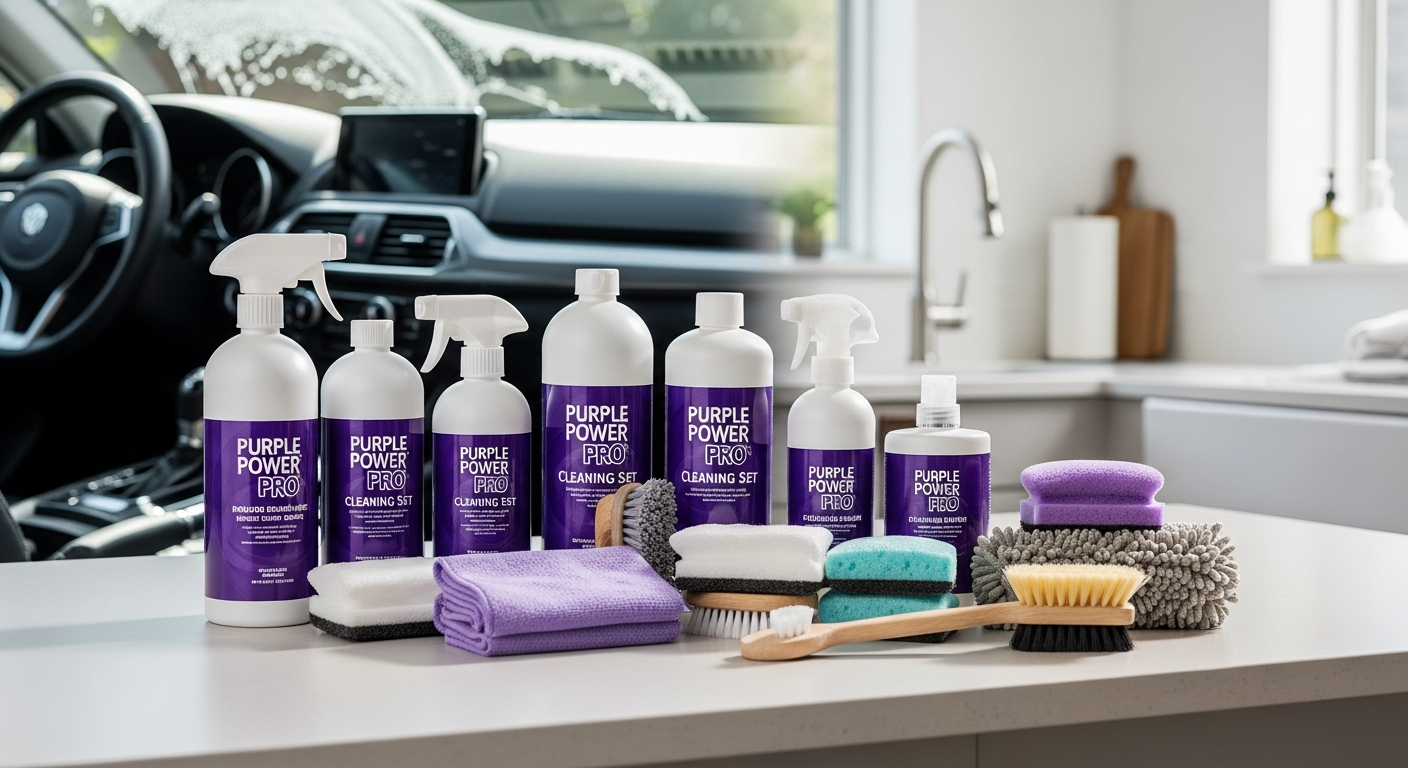 Why Car Owners and Homeowners Swear by the Purple Power Pro Cleaning Set for Home & Car