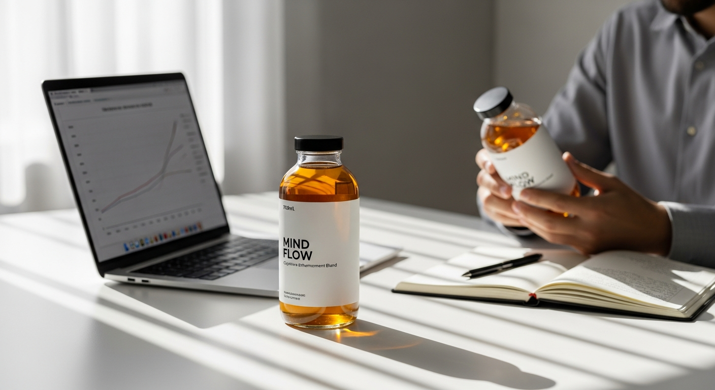 Indi Mind brain-boosting superfood supplement drinkable nootropic chocolate-berry flavor cognitive enhancement