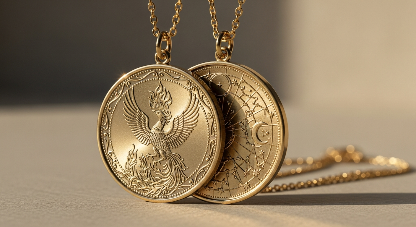 Jane Win Grace Original Pendant Coin Necklace: Double-Sided Symbolism & Heirloom Quality