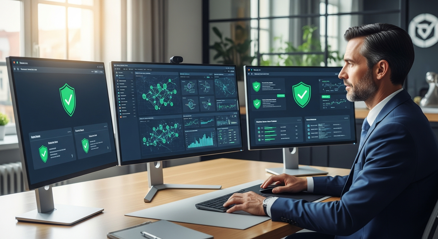 Kaspersky Endpoint Security for Business dashboard showing centralized threat detection and endpoint management console interface