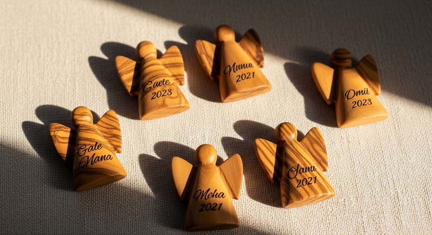 Personalized Olivenholz Schutzengel Handschmeichler mit Gravur: Handcrafted Worry Stones as Unforgettable Keepsakes