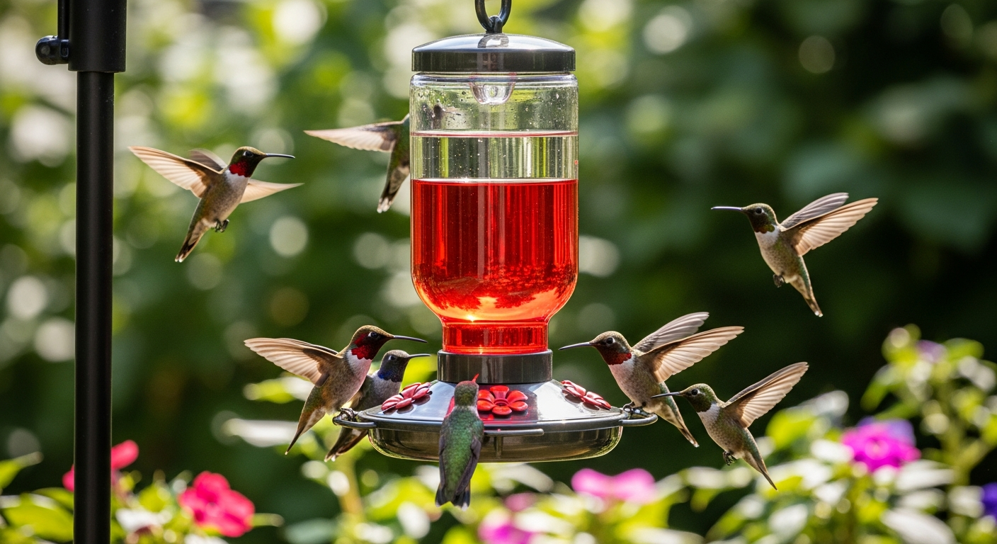 Kingsyard 16oz Glass Hummingbird Feeder with Ant Moat: Attract 550+ Hummingbirds Weekly