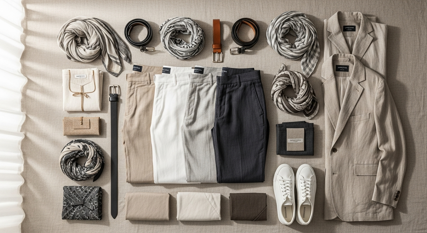 LINTICO 100% Linen Classic Pants LYON in multiple seasonal colors displayed on neutral background