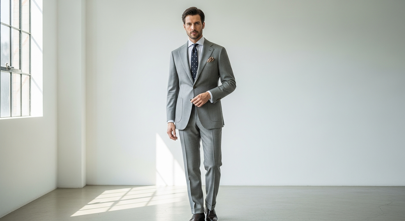 Master the Art of Understated Luxury: The Alessandro Dell’Acqua Monopetto Fango Suit for the Discerning Gentleman