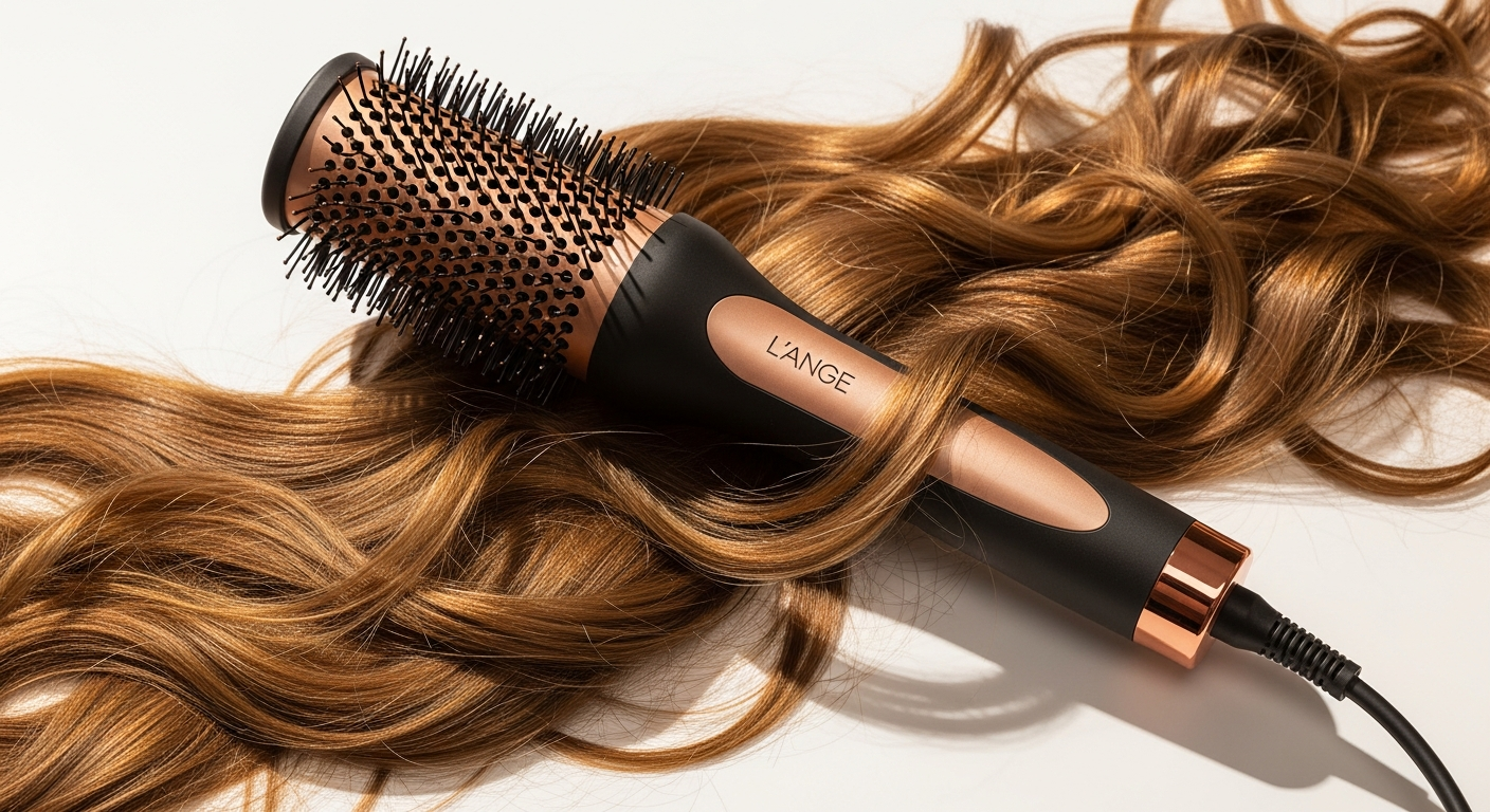 L'ange Le Volume 2-in-1 dryer brush with titanium barrel and ionic technology for styling thick textured hair