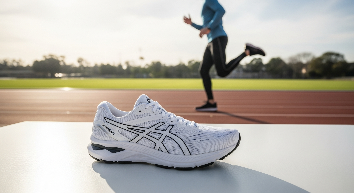 Asics Superblast 3 running shoe displayed on white background showing foam cushioning technology