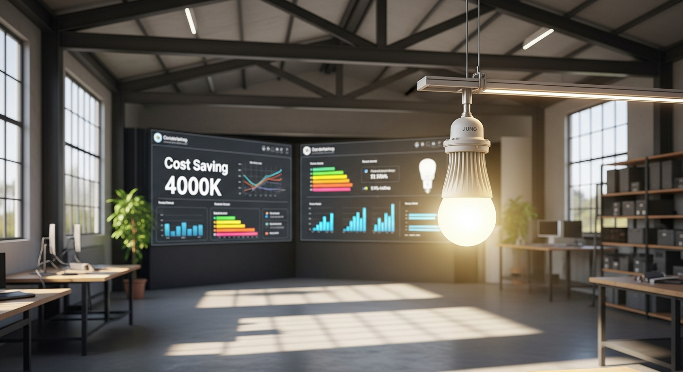 Juno LED Corn Lamp 27W E27 4000K bright industrial lighting bulb with heat sink technology