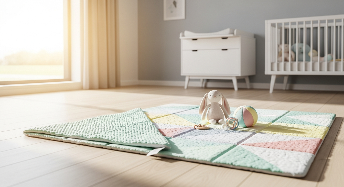 Little Bot Ofie Mat: Non-Toxic Reversible Play Mat for Modern Nurseries