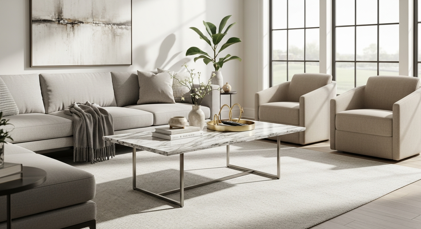 How the Solange Faux Marble Coffee Table Transforms Your Living Room on a Budget