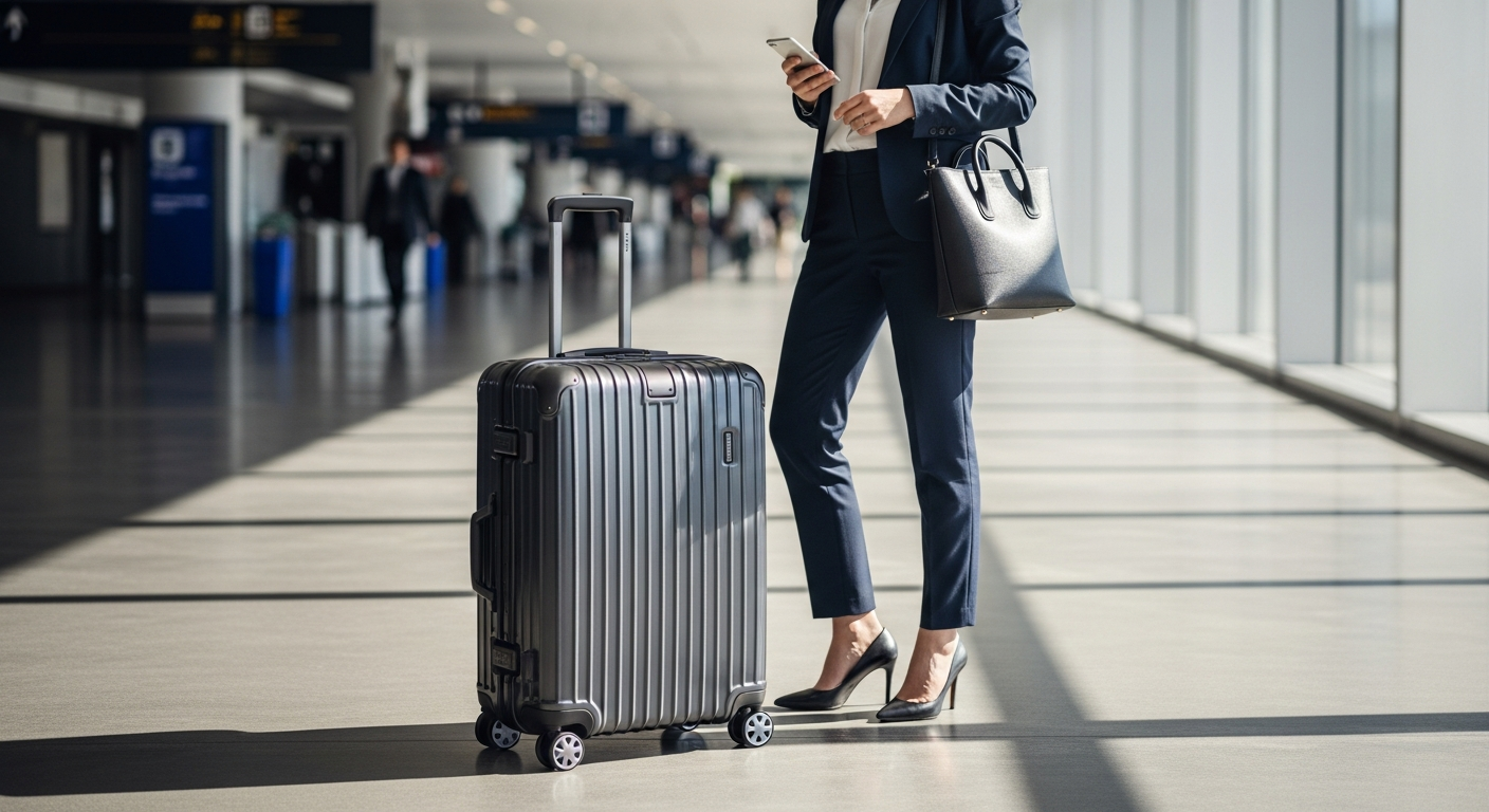 Greenwich Praga aluminum cabin suitcase with frame-lock security and TSA compliance