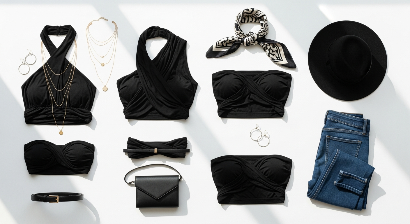 Marcella NYC Alyssa Infinity Top in pink displayed on model showing versatile styling