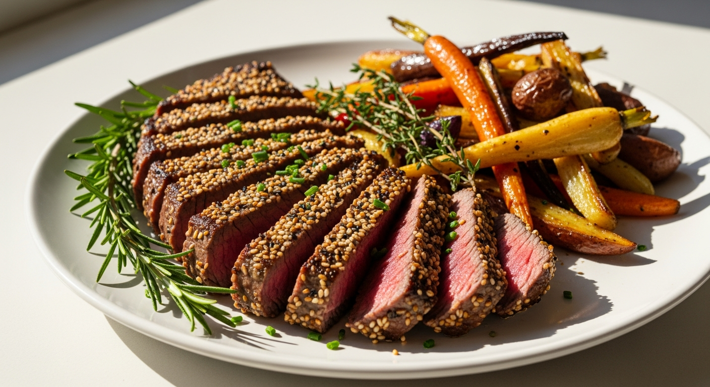 Everything Bagel-Crusted Sirloin Steak Meal Kit: Master Restaurant-Quality Steak at Home in 30 Minutes