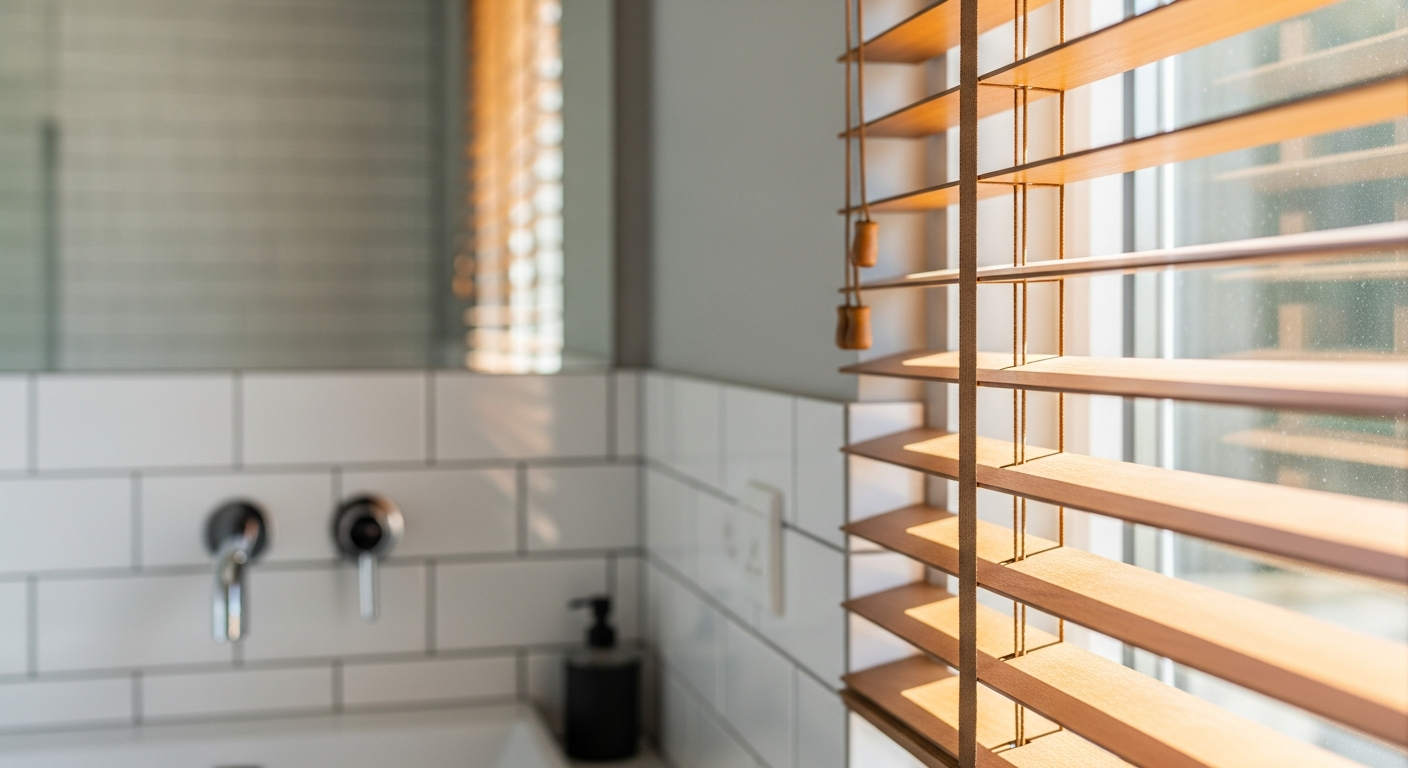 Houten Jaloezieën Maatwerk Raamdecoratie: Vochtbestendige Oplossing voor Badkamers