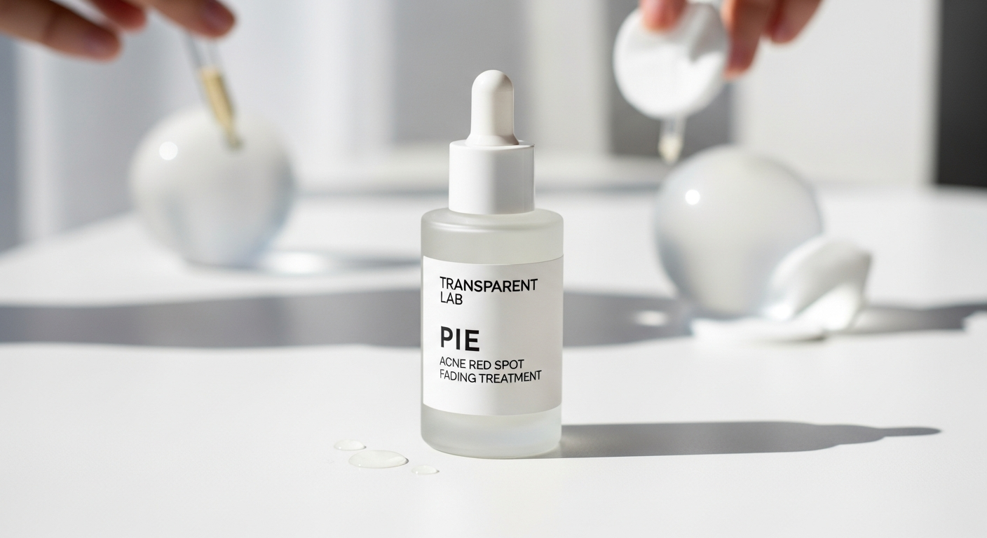 Transparent Lab PIE Acne Red Spot Fading Treatment bottle with dropper on white background