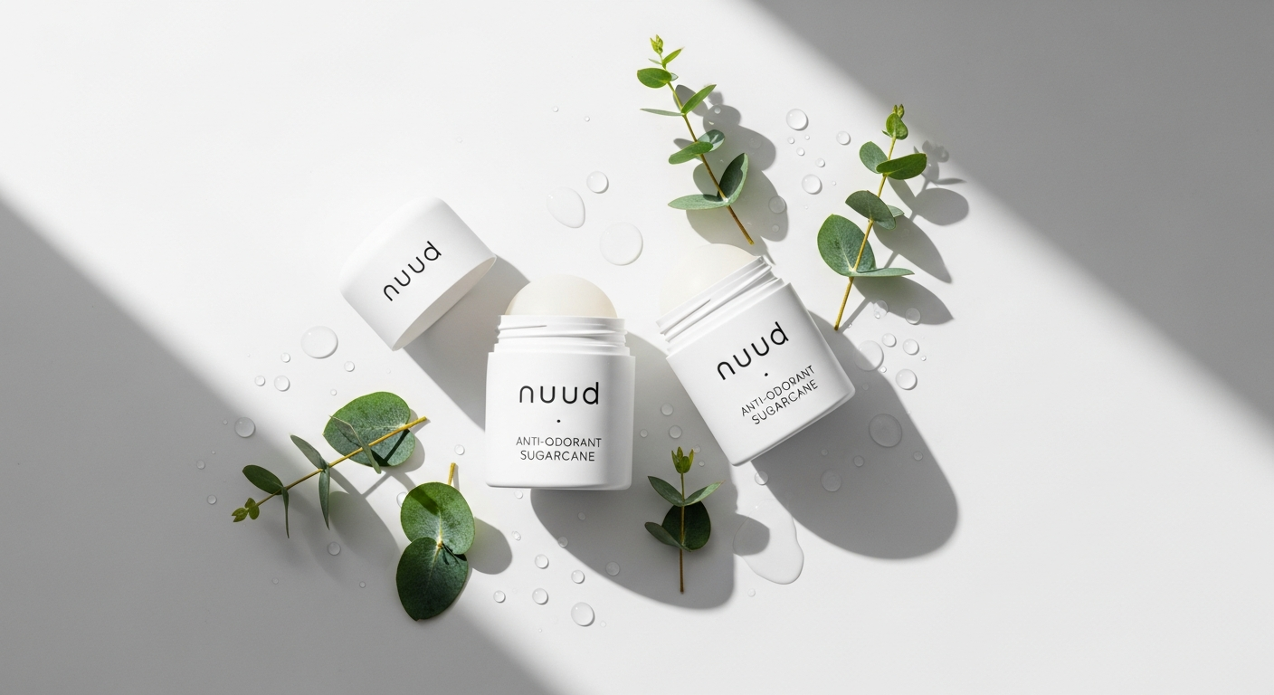 Nuud Anti-Odorant natural deodorant product with micro-silver formula in cream and stick formats