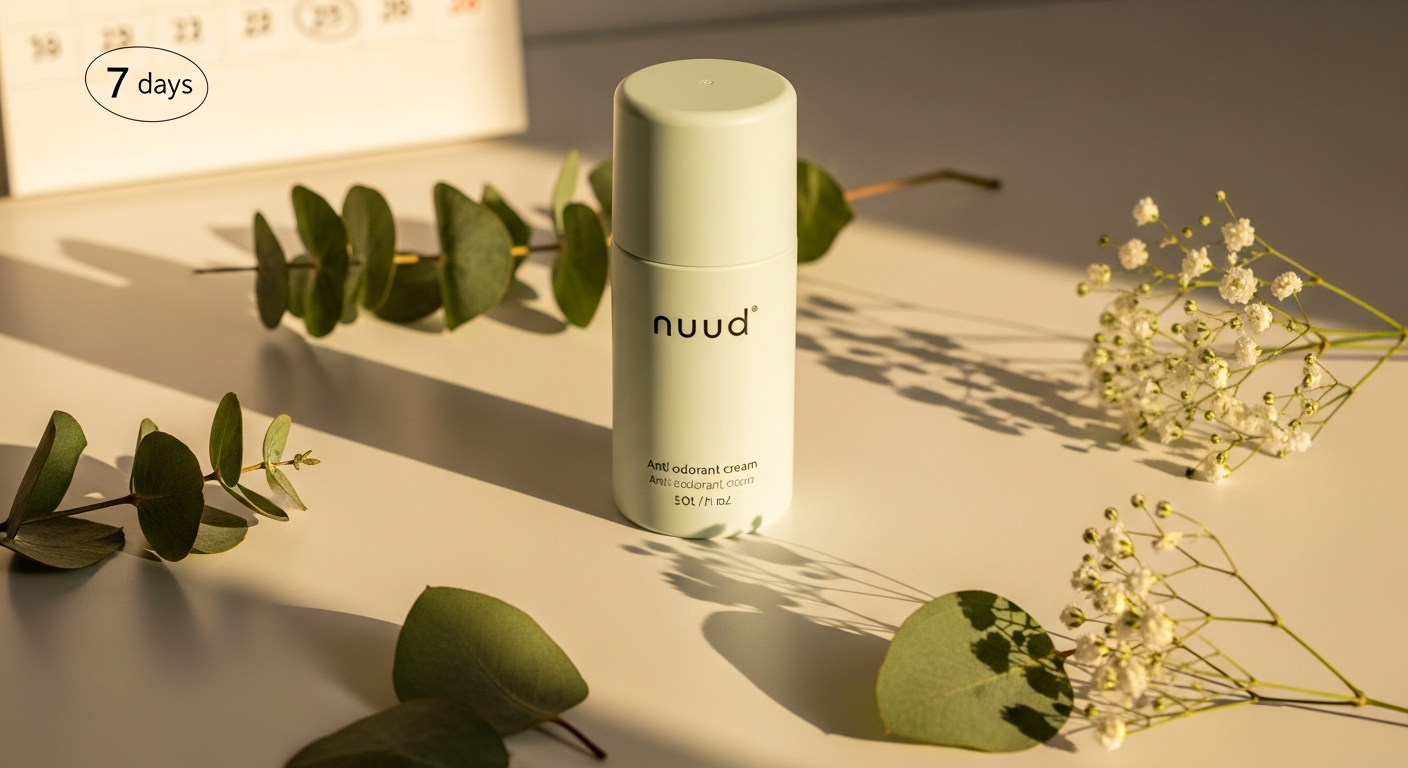 Nuud Cream Anti-Odorant tube with micro-silver technology for long-lasting natural odor protection