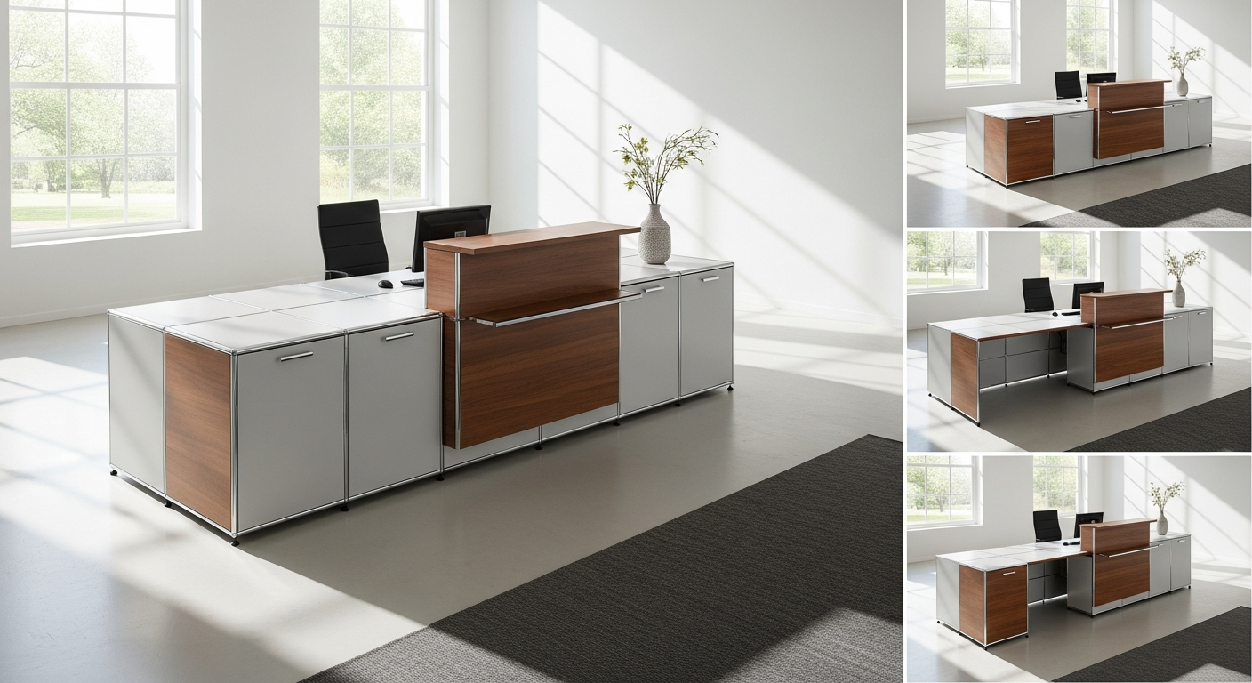 OFM Marque Reception Station: Modular Reception Desk That Grows With Your Business